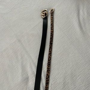 Black GG belt and cheetah belt